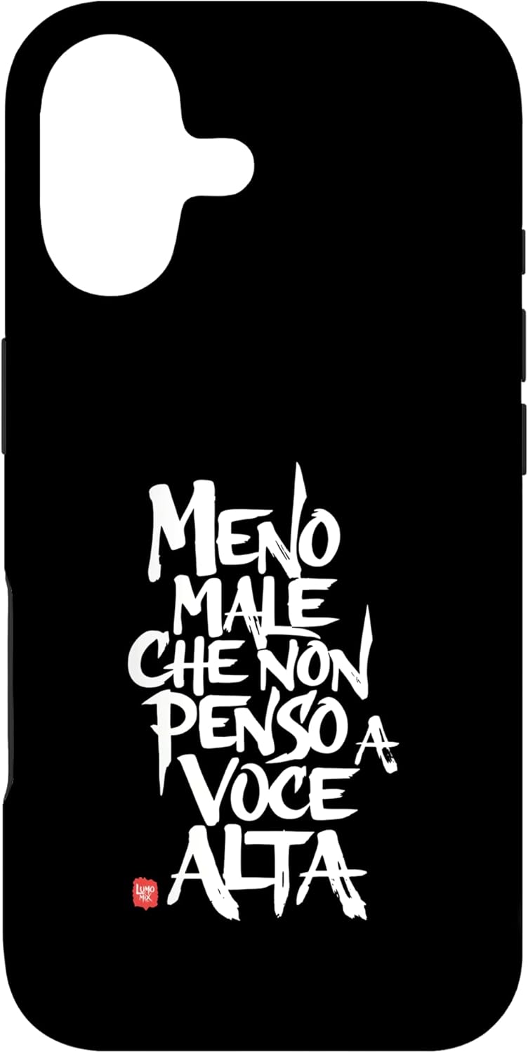Cover per iPhone 17 con grafica “Divertenti - Frasi Simpatiche - Scritte Meno male”