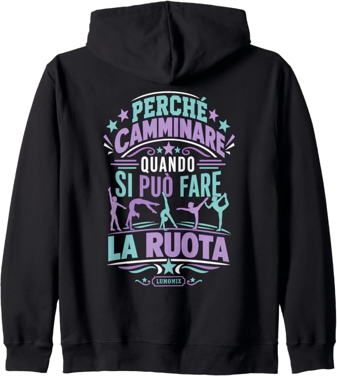 Felpa con cappuccio con grafica “Divertenti Ginnastica Ritmica - Artistica Bambina”