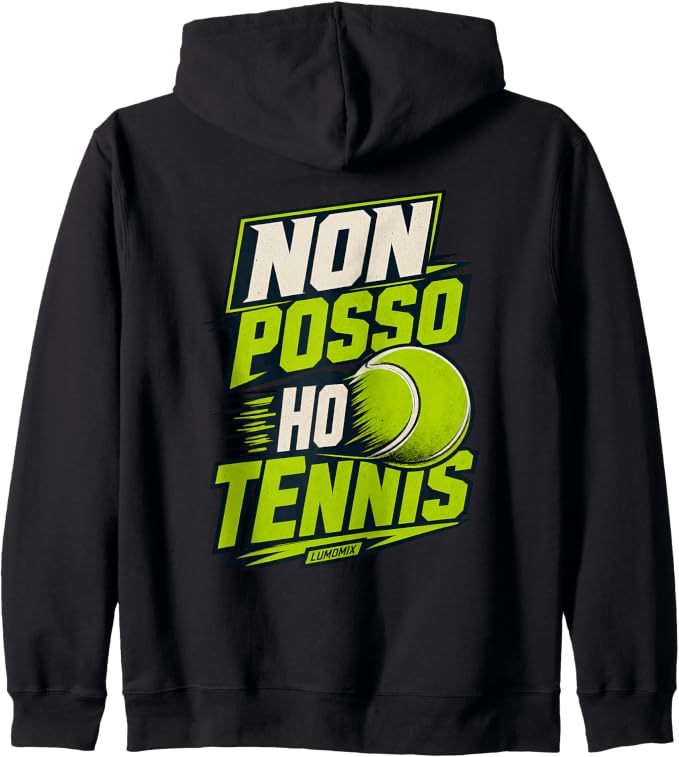 Felpa con cappuccio con grafica “Regalo Divertente Tennista - Non Posso Ho Tennis”