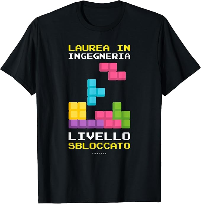 T-shirt con grafica “Ingegnere Livello Sbloccato Regalo Laurea Ingegneria”