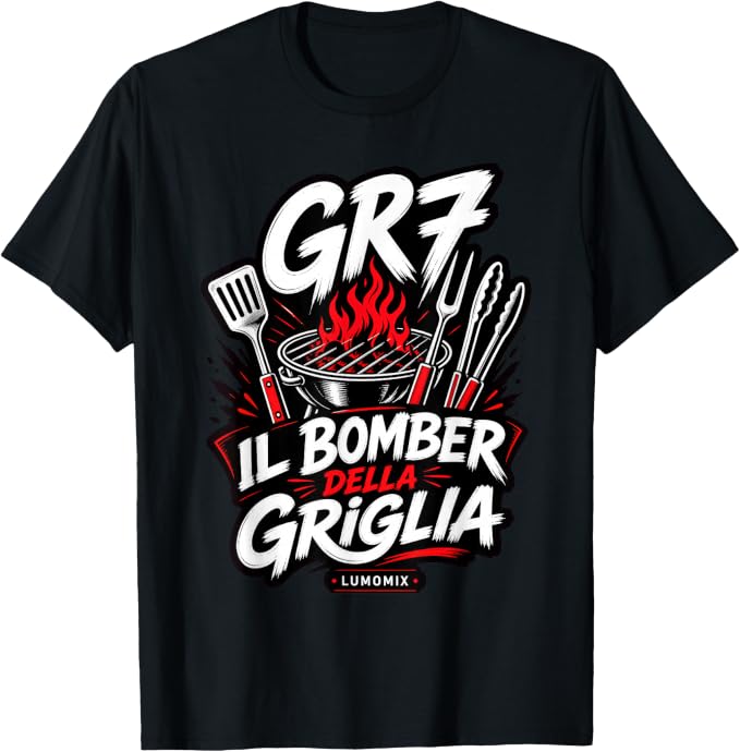 T-shirt con grafica “Grigliata Uomo BBQ Griglia GR7 Regalo Grigliatore”