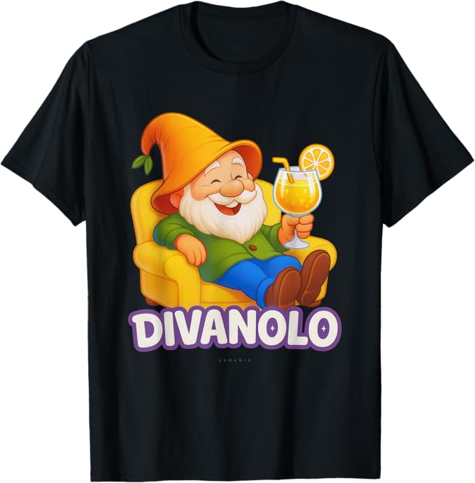 T-shirt con grafica “Sette Nani Divertenti - Divanolo Regalo per Pigri”