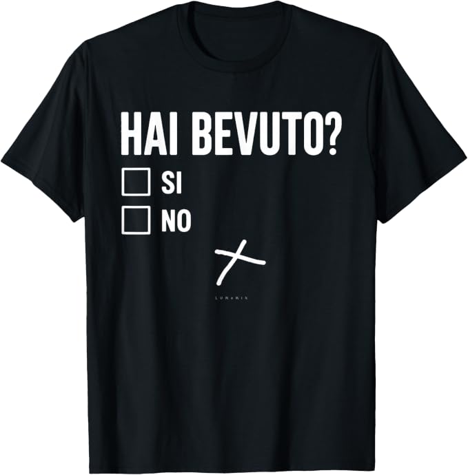 T-shirt con grafica “Alcoliche Divertenti - Alcol Birra Vino Hai Bevuto”