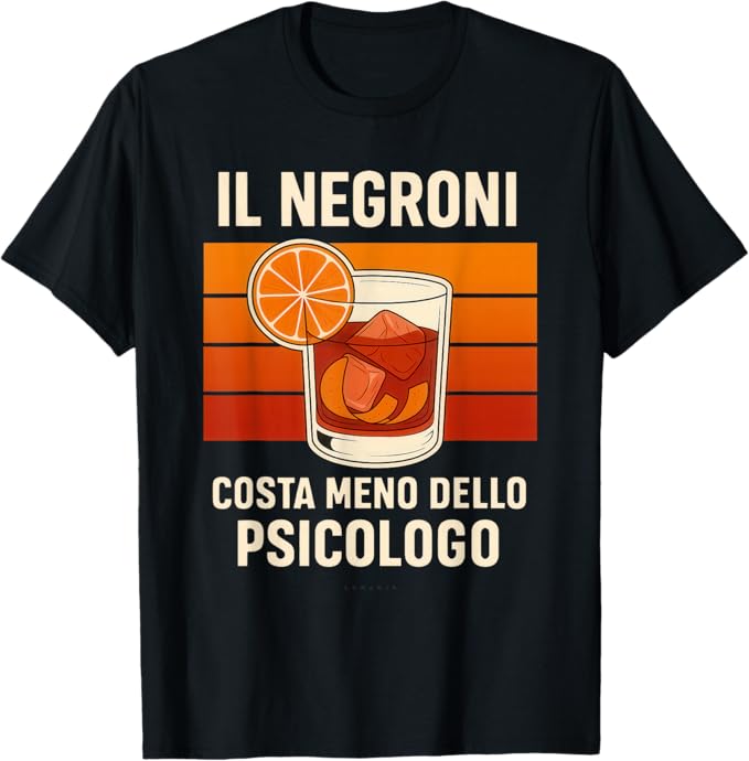 T-shirt con grafica “Alcoliche - T Shirt Negroni Divertenti”