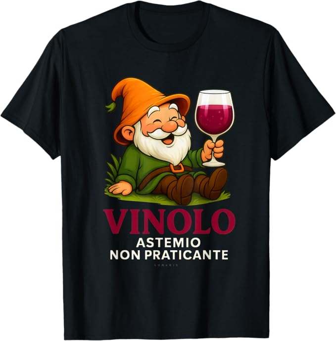T-shirt con grafica “Alcoliche Vino Divertenti - Sette Nani - Vinolo”