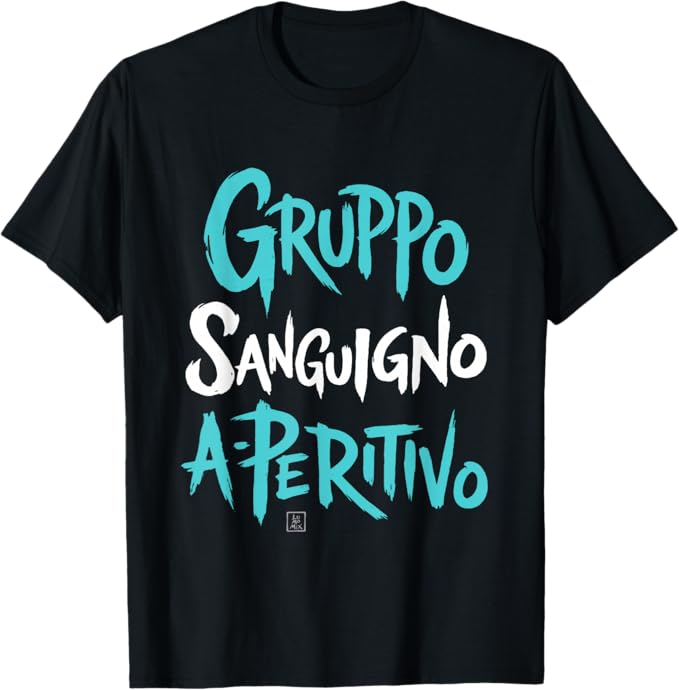 T-shirt con grafica “Divertenti Uomo Alcol - Gruppo Sanguigno Aperitivo”