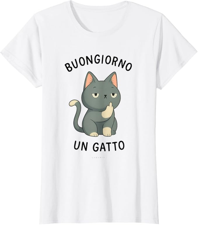 T-shirt con grafica “Gatti Divertenti Donna - buongiorno Un Gatto”