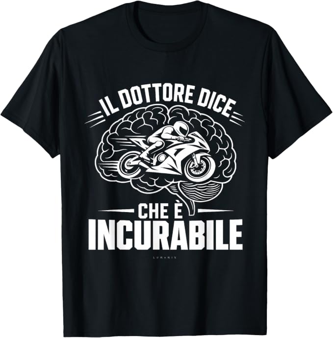 T-shirt con grafica “Motociclista Scritte Divertenti Moto da Corsa”