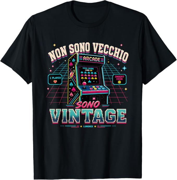 T-shirt con grafica “Non Sono Vecchio Sono Vintage Regalo Divertente Gamer”