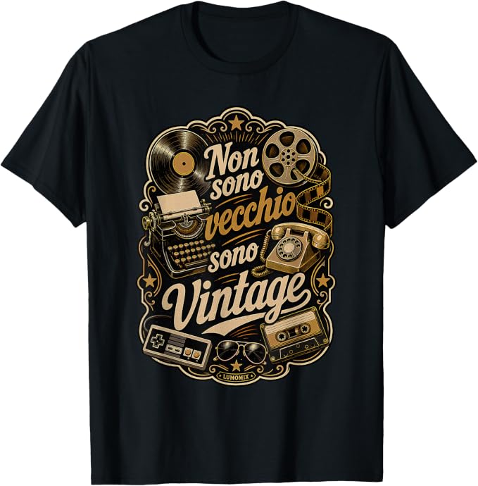 T-shirt con grafica “Regalo Compleanno Non Sono Vecchio Sono Vintage”