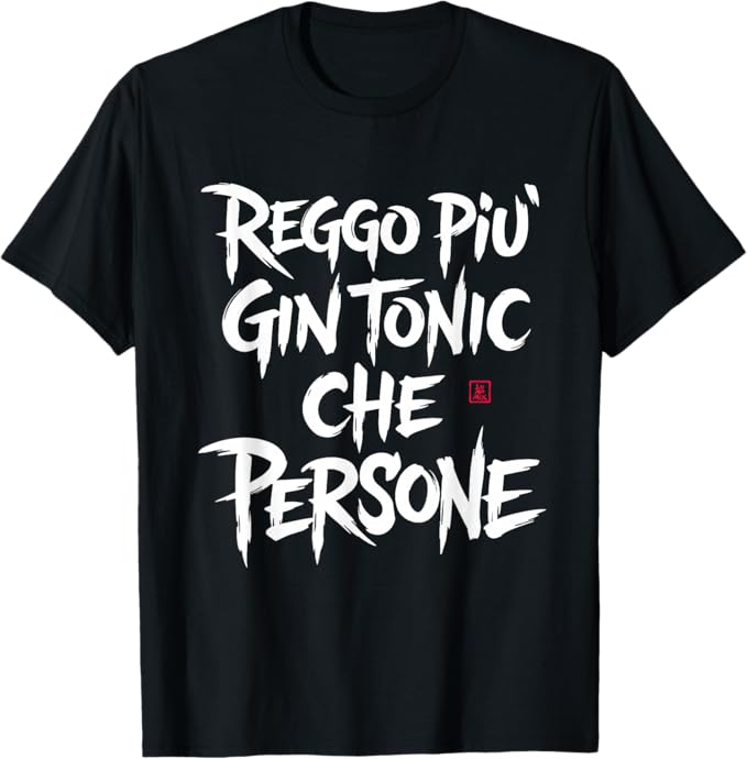 T-shirt con grafica “Reggo più Gin Tonic Che Persone Frasi Divertenti”